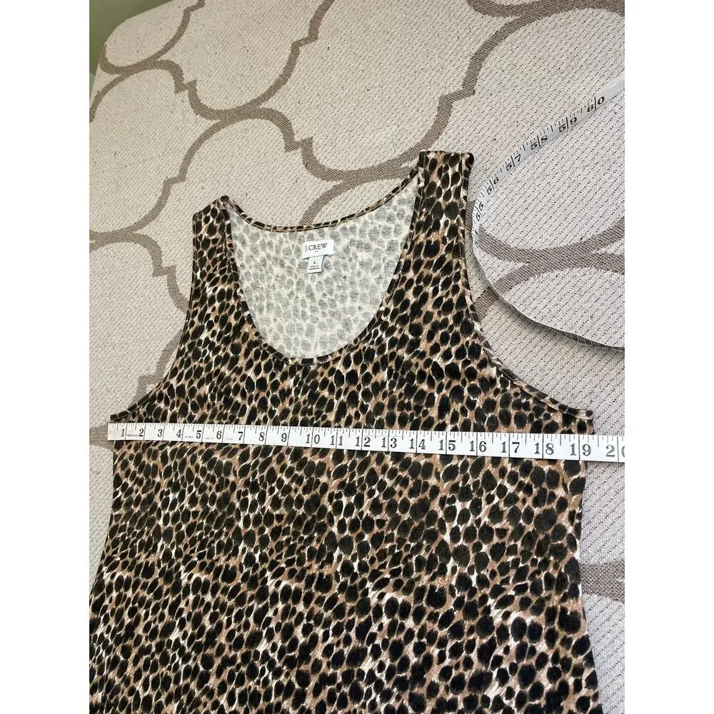 J. Crew Animal-print sleeveless knit midi side slits popover dress , size large - Picture 6 of 10
